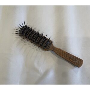 Vintage GOODY Wood Grain 7.5" Detangle Vented Blow Dry Hair Brush‎ Made In USA
